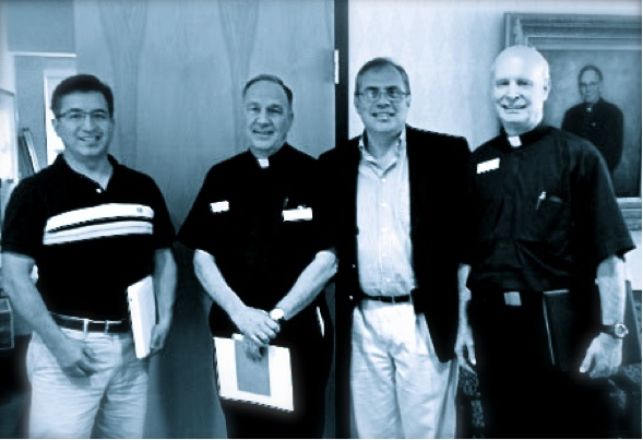 Carlos Vizcaino, Fr. John Harhager, Salvador Arias, and Fr. Bill Rowland